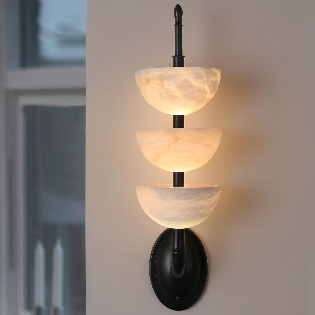 Jade Modern Triple Alabaster Wall Light Living Room Bedroom