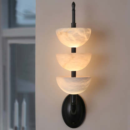 Jade Modern Triple Alabaster Wall Light Living Room Bedroom