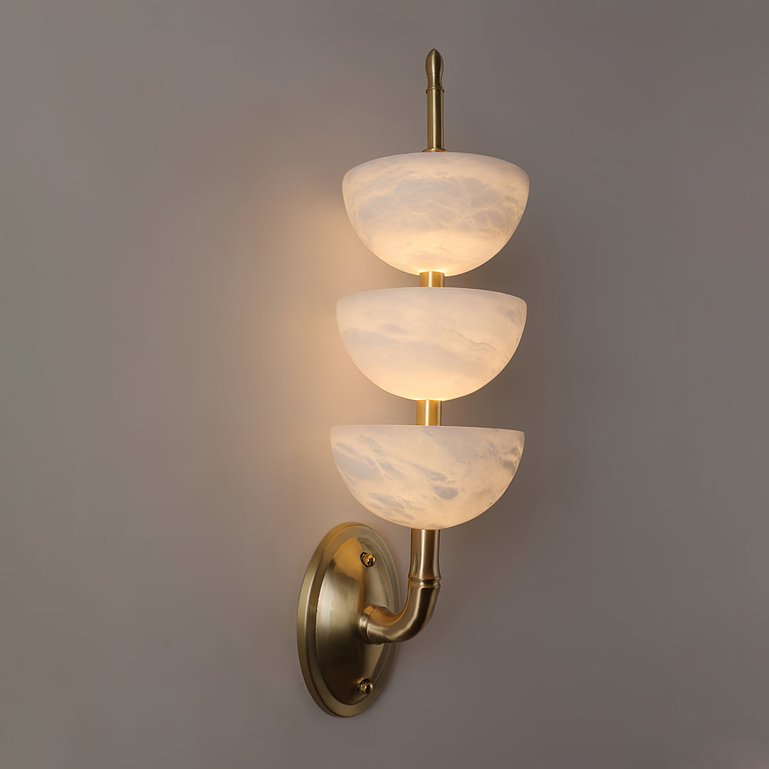 Jade Modern Triple Alabaster Wall Light Living Room Bedroom