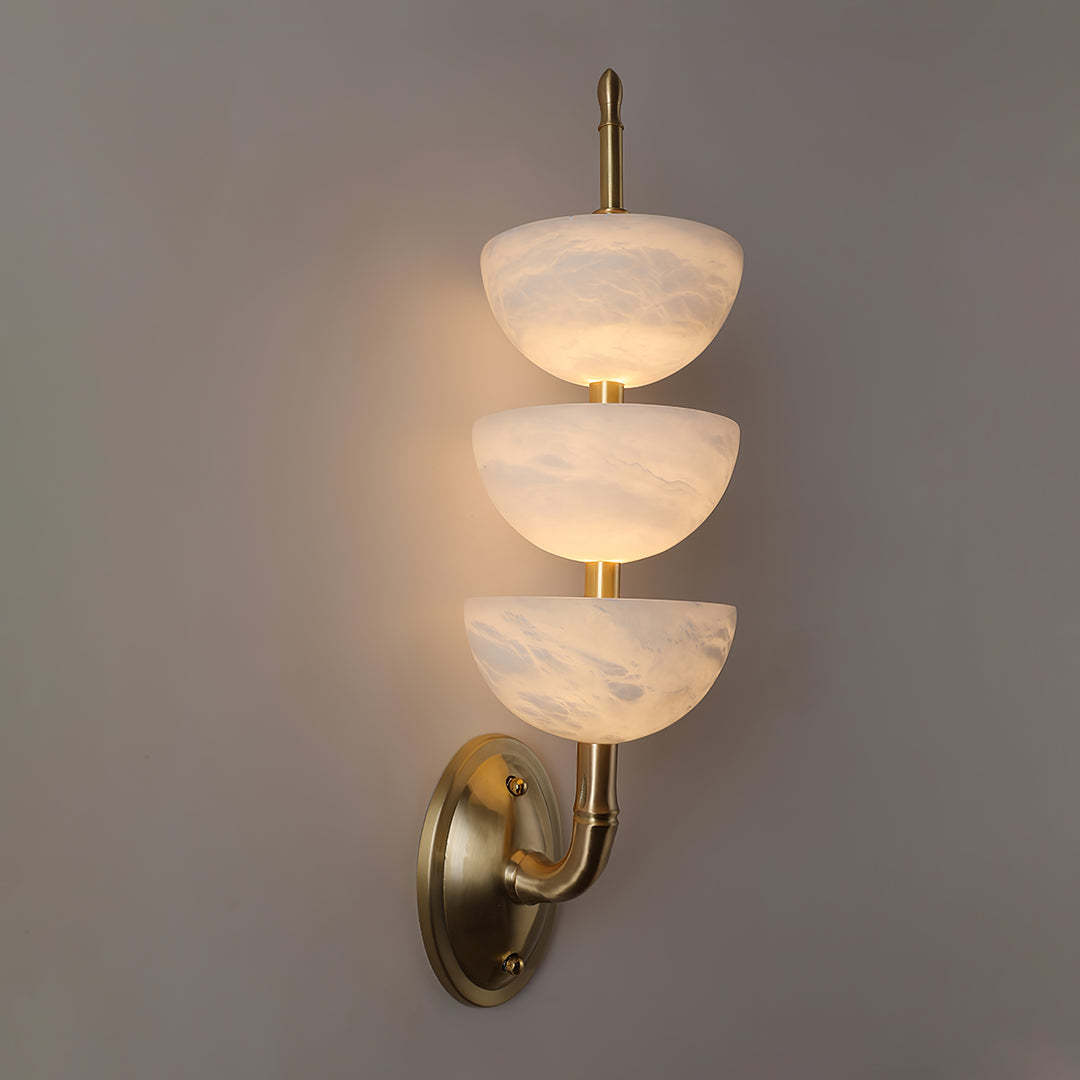 Jade Modern Triple Alabaster Wall Light Living Room Bedroom