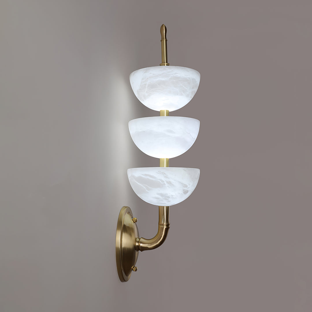 Jade Modern Triple Alabaster Wall Light Living Room Bedroom