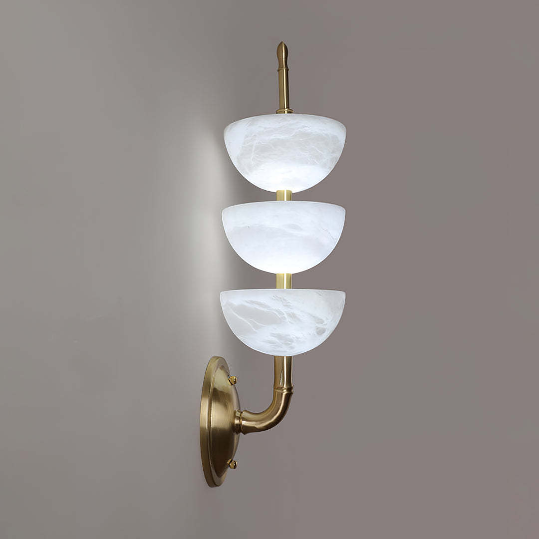 Jade Modern Triple Alabaster Wall Light Living Room Bedroom