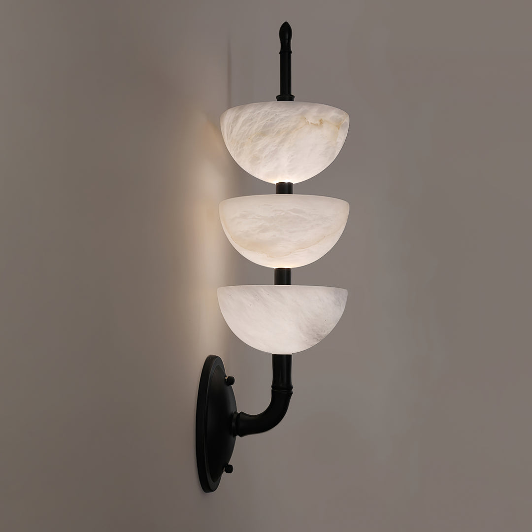 Jade Modern Triple Alabaster Wall Light Living Room Bedroom