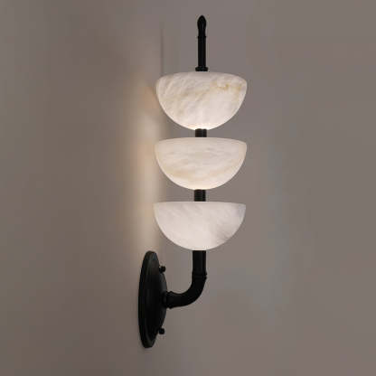 Jade Modern Triple Alabaster Wall Light Living Room Bedroom