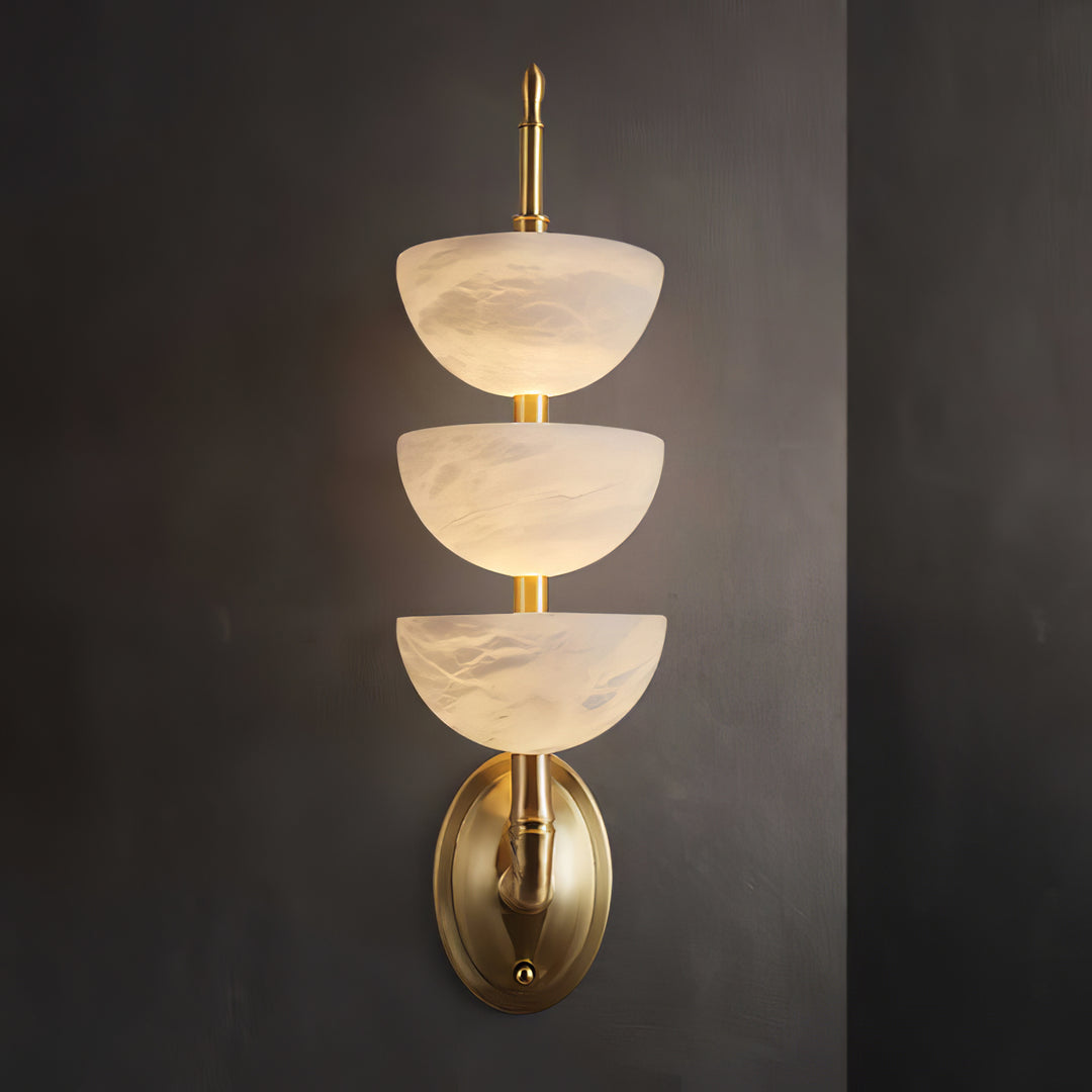 Jade Modern Triple Alabaster Wall Light Living Room Bedroom