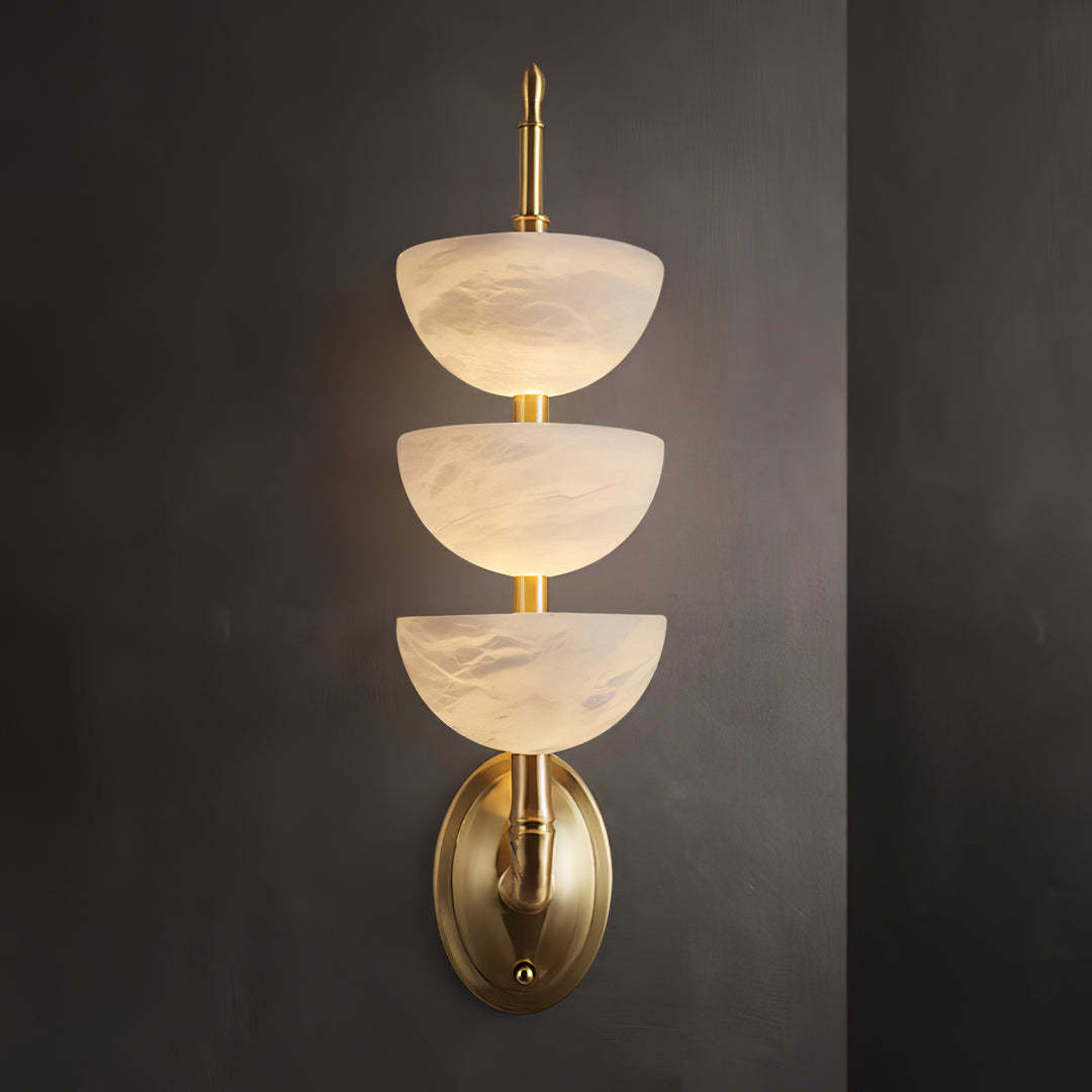 Jade Modern Triple Alabaster Wall Light Living Room Bedroom