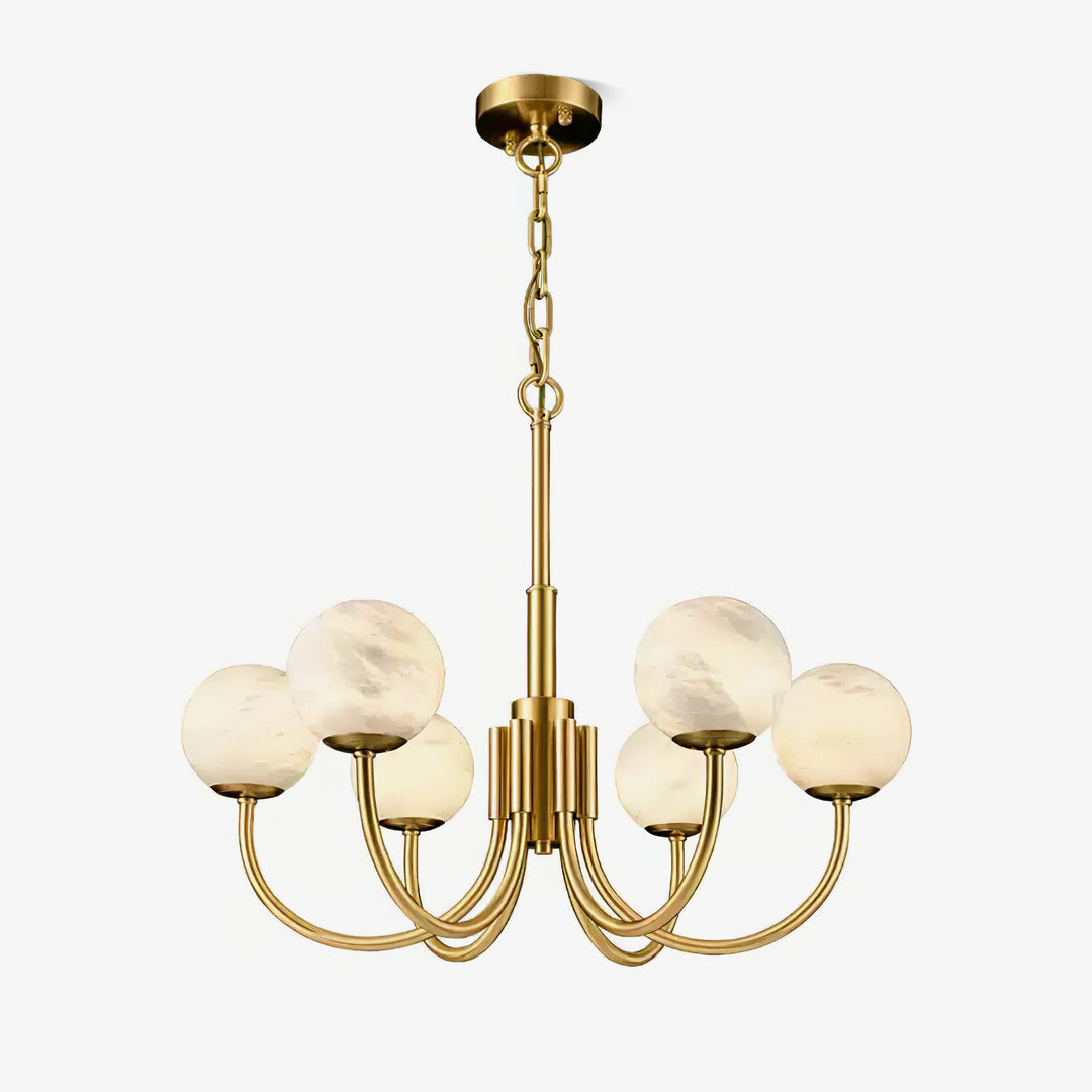 Jade Aurelian Alabaster Globe Chandelier Dining Room Living Room