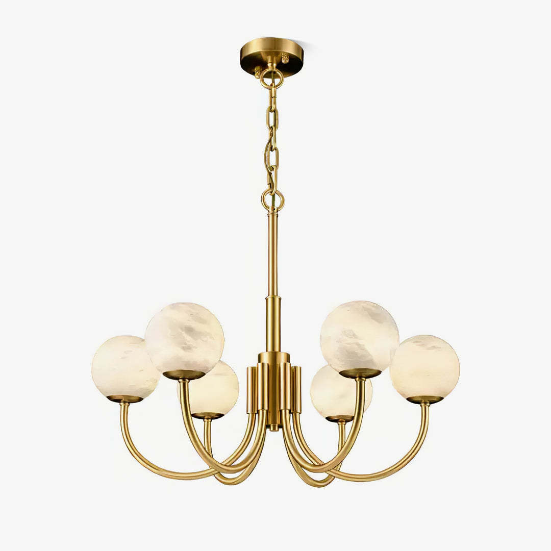 Jade Aurelian Alabaster Globe Chandelier Dining Room Living Room