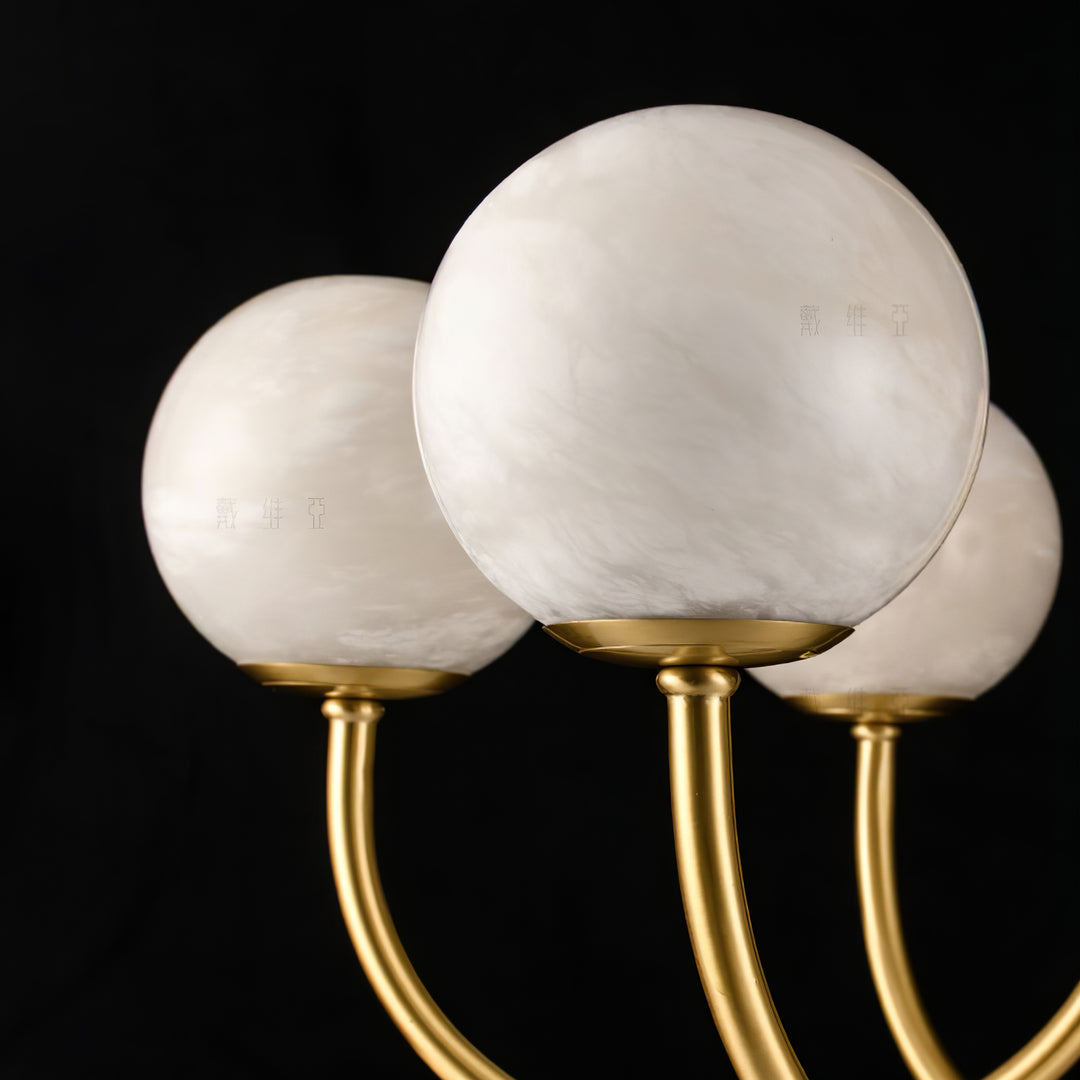 Jade Aurelian Alabaster Globe Chandelier Dining Room Living Room