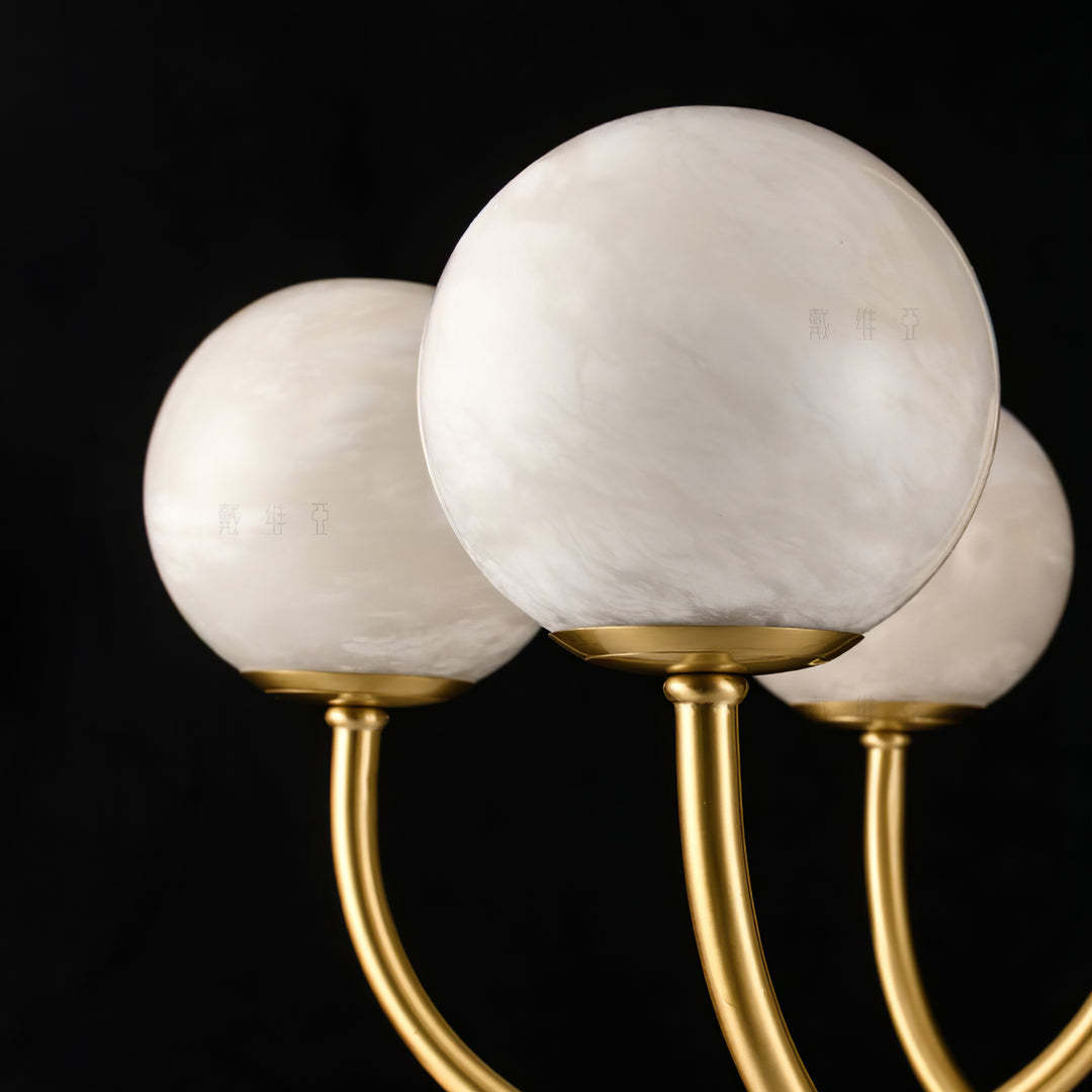 Jade Aurelian Alabaster Globe Chandelier Dining Room Living Room