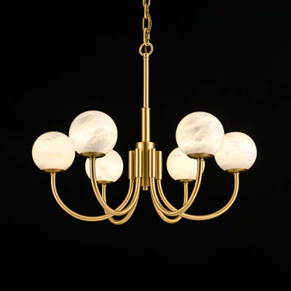 Jade Aurelian Alabaster Globe Chandelier Dining Room Living Room