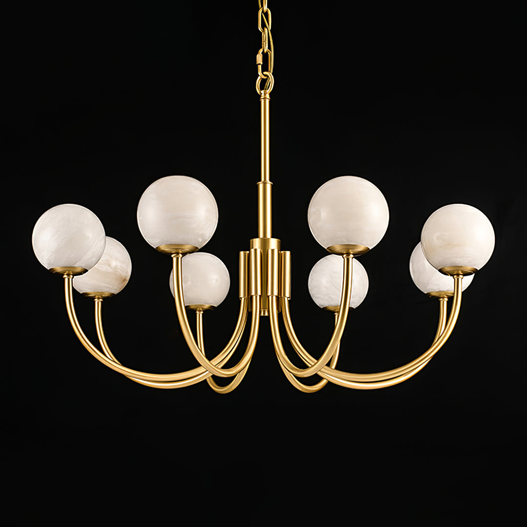Jade Aurelian Alabaster Globe Chandelier Dining Room Living Room