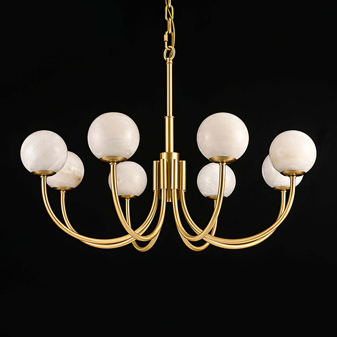 Jade Aurelian Alabaster Globe Chandelier Dining Room Living Room