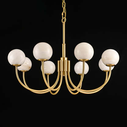 Jade Aurelian Alabaster Globe Chandelier Dining Room Living Room