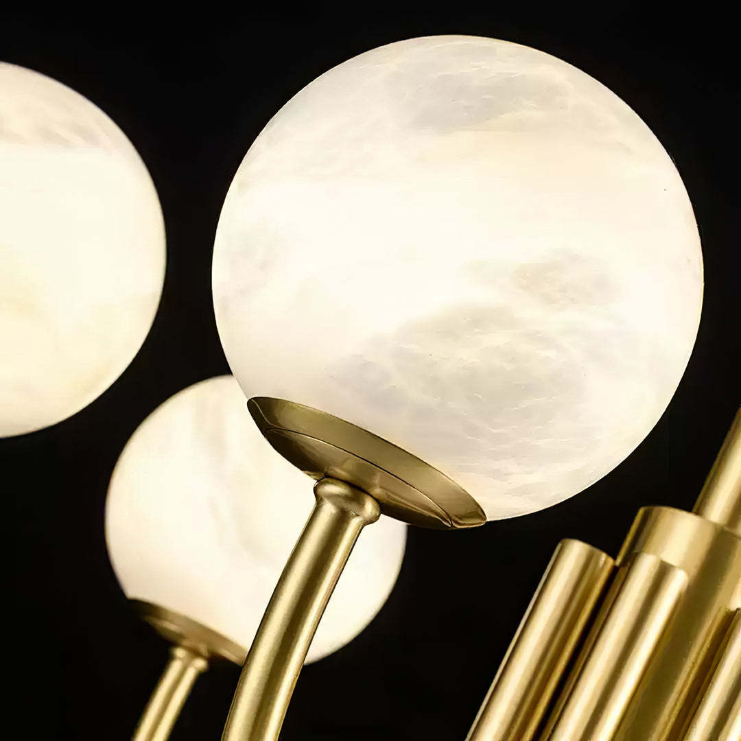 Jade Aurelian Alabaster Globe Chandelier Dining Room Living Room