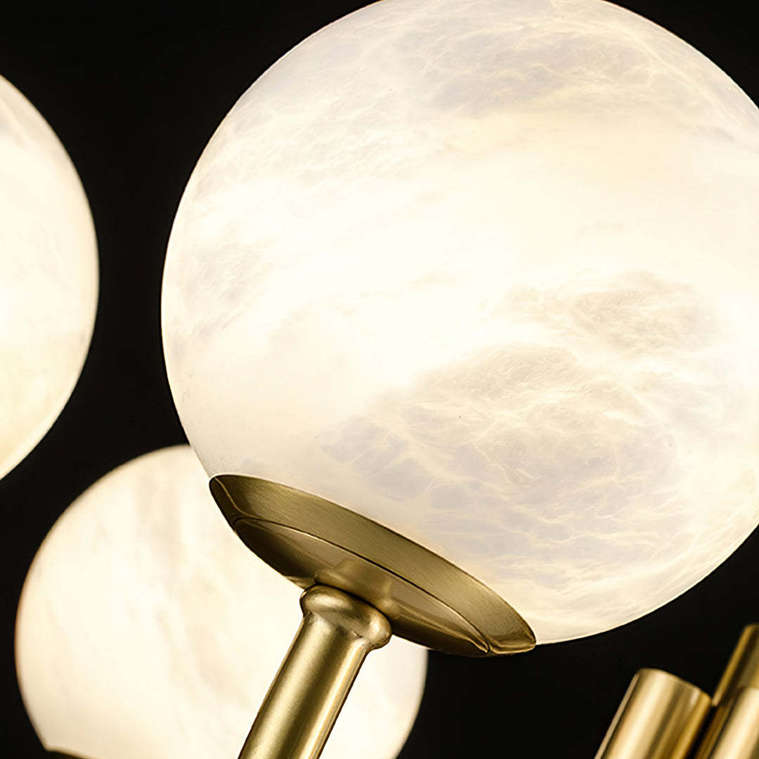 Jade Aurelian Alabaster Globe Chandelier Dining Room Living Room