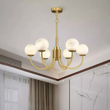 Jade Aurelian Alabaster Globe Chandelier Dining Room Living Room