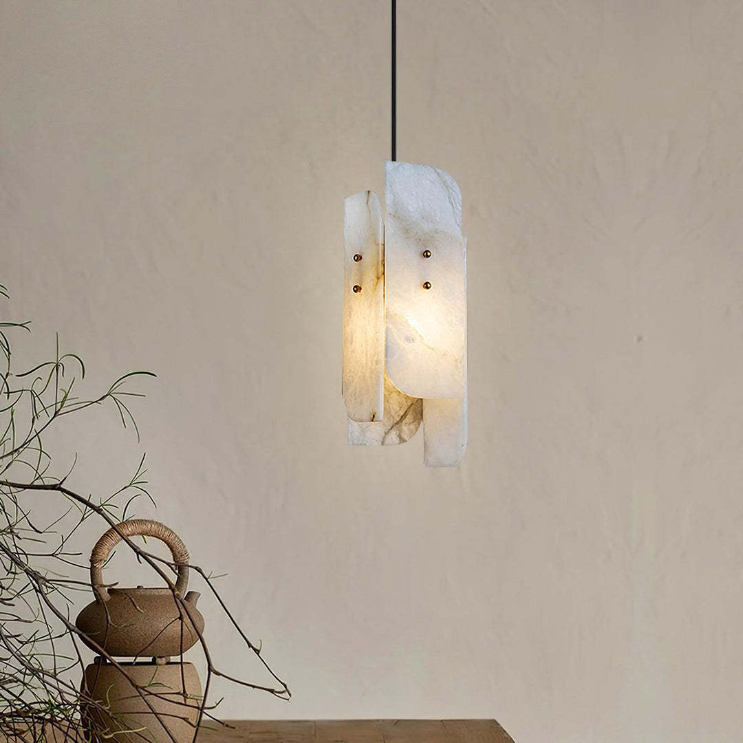 Pendant Light Alabaster Artistic Contemporary Dining Room | Las Sola