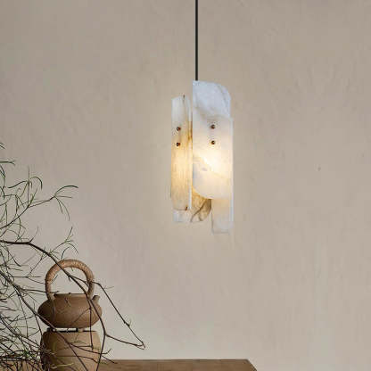 Jade Alabaster Artistic Panel Contemporary Pendant Light Dining Room