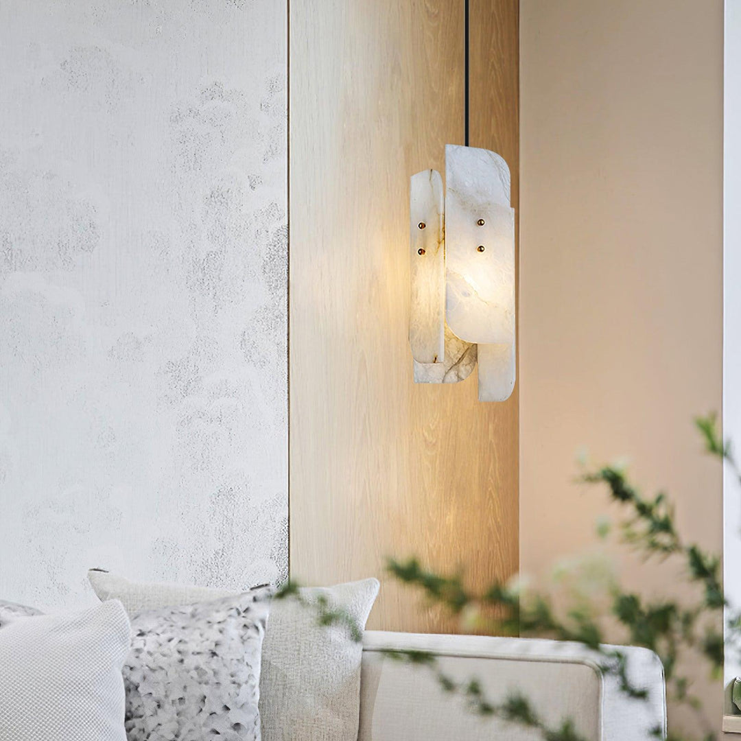 Jade Alabaster Artistic Panel Contemporary Pendant Light Dining Room