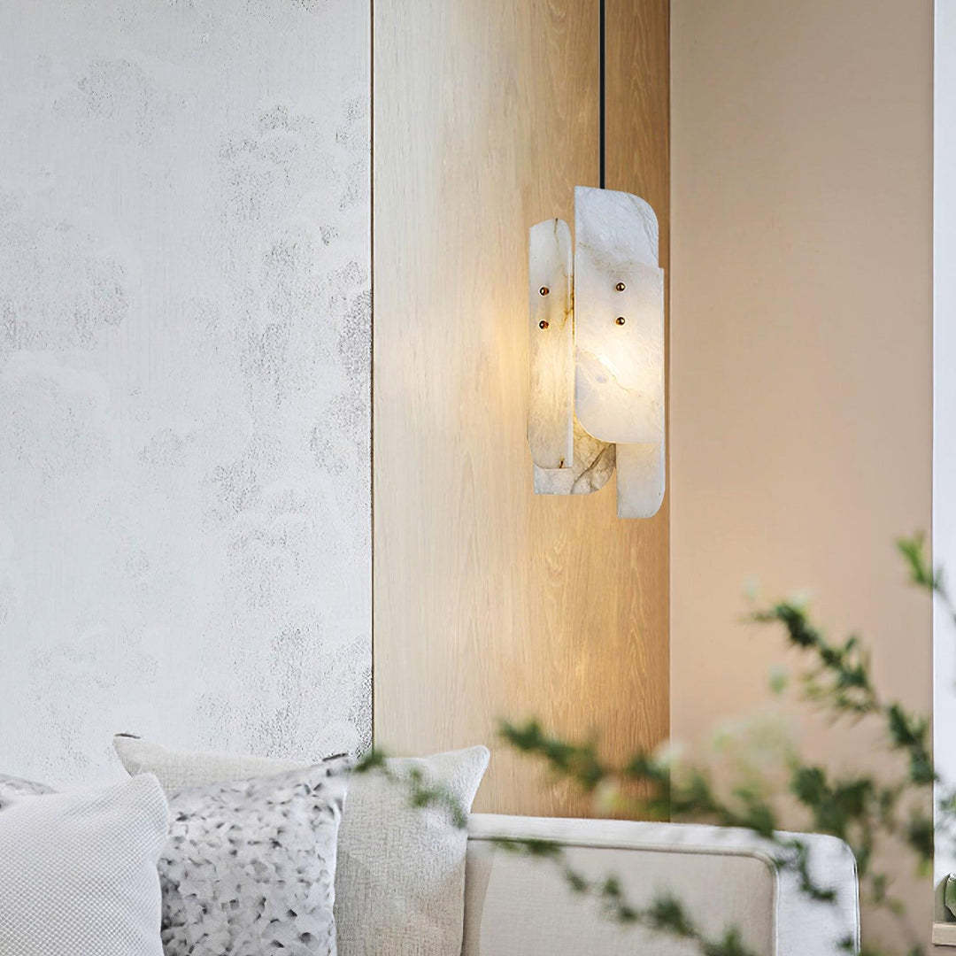 Jade Alabaster Artistic Panel Contemporary Pendant Light Dining Room