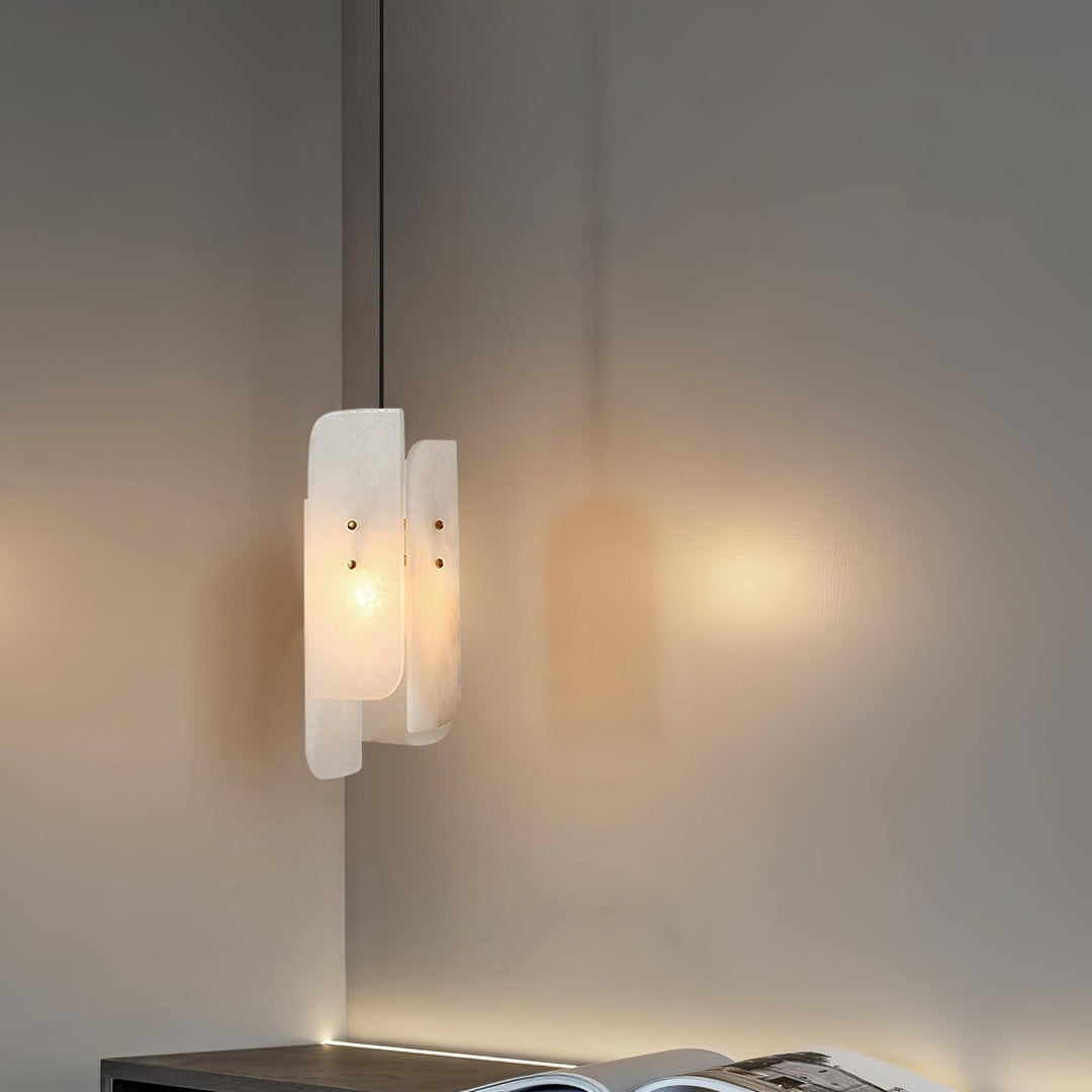 Jade Alabaster Artistic Panel Contemporary Pendant Light Dining Room