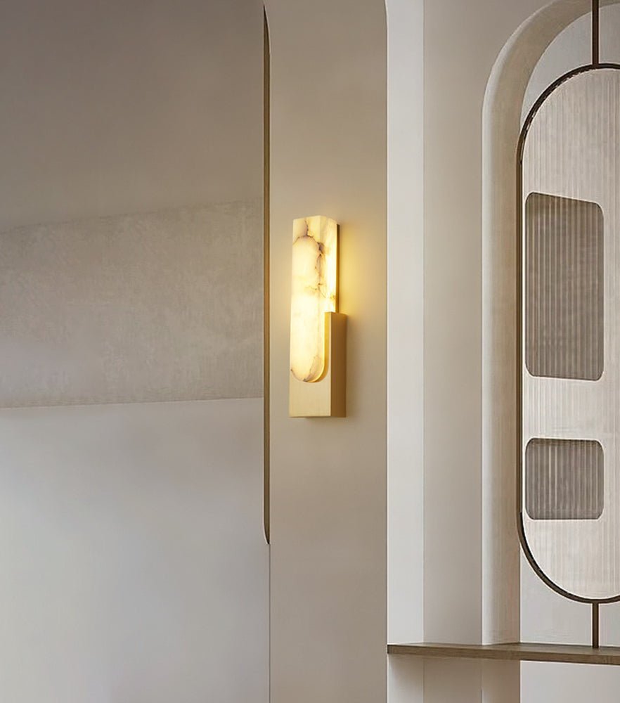 Jade Modern Agatha Alabaster Wall Light Living Room Bedroom