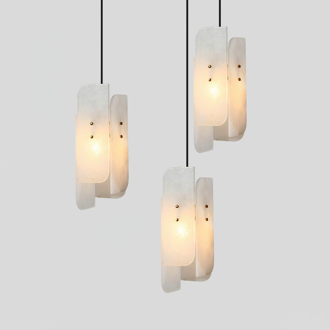 Jade Alabaster Artistic Panel Contemporary Pendant Light Dining Room