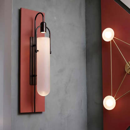 Alessio Minimalism Black Copper Plating Metal Glass Wall Lamp Bedroom Living Room