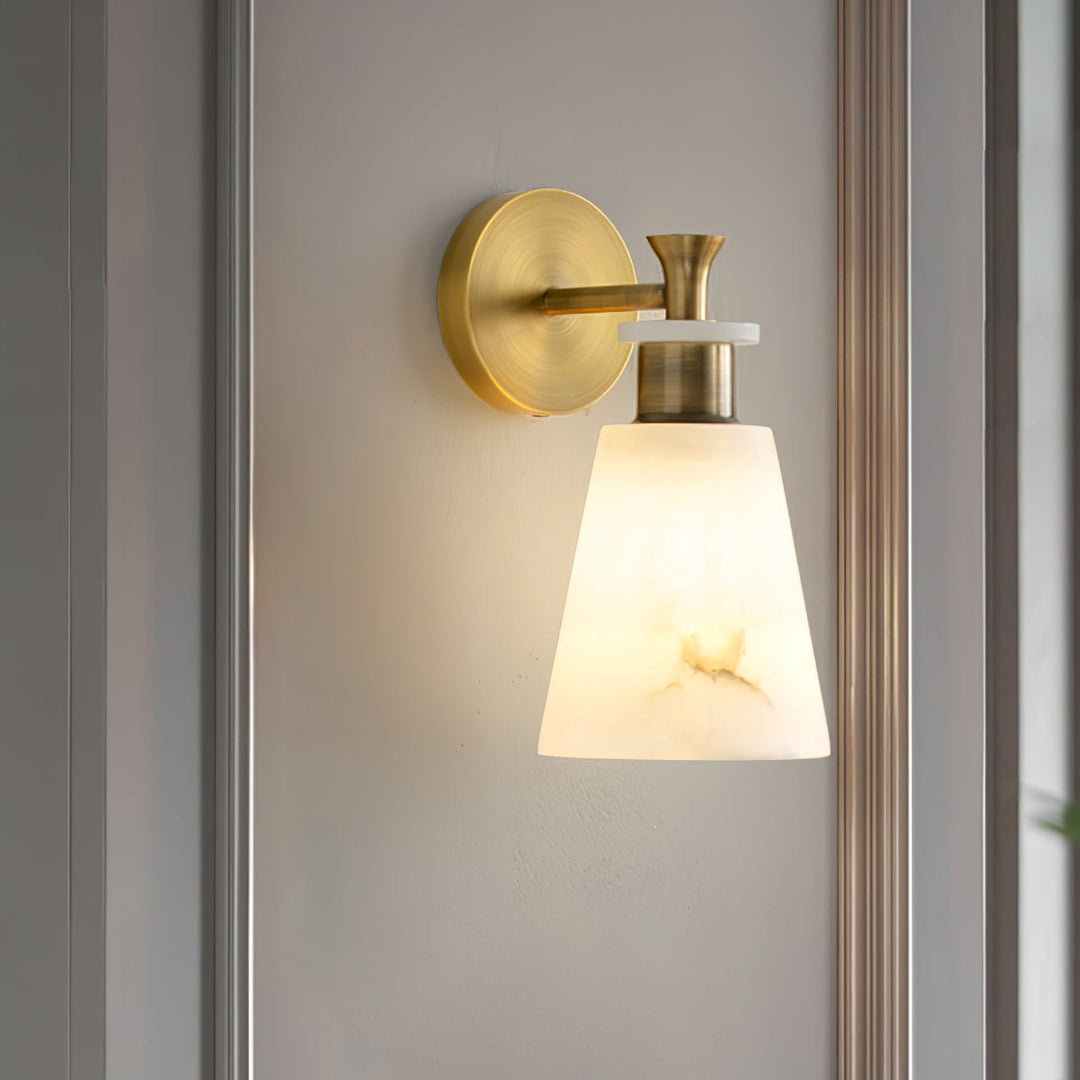 Jade Modern Tapered Alabaster Wall Light Living Room Bedroom