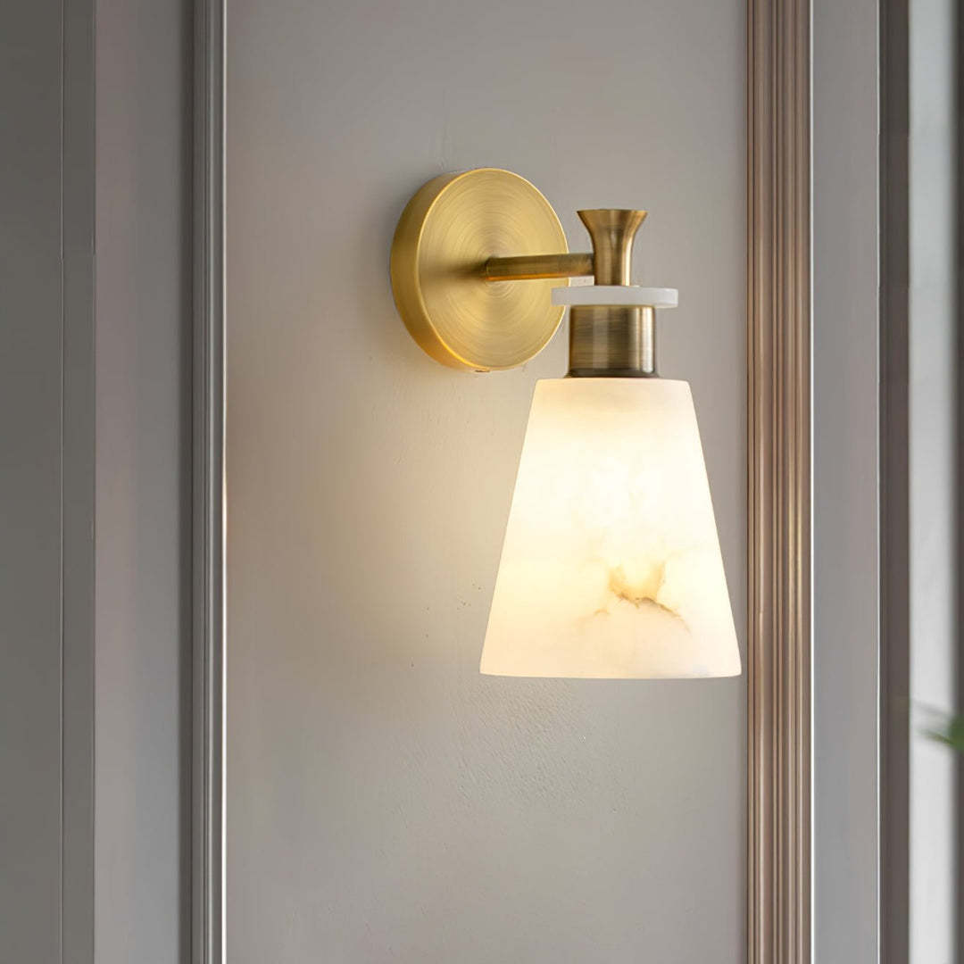 Jade Modern Tapered Alabaster Wall Light Living Room Bedroom