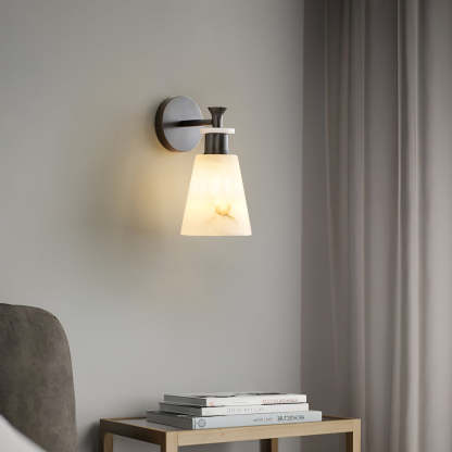 Jade Modern Tapered Alabaster Wall Light Living Room Bedroom