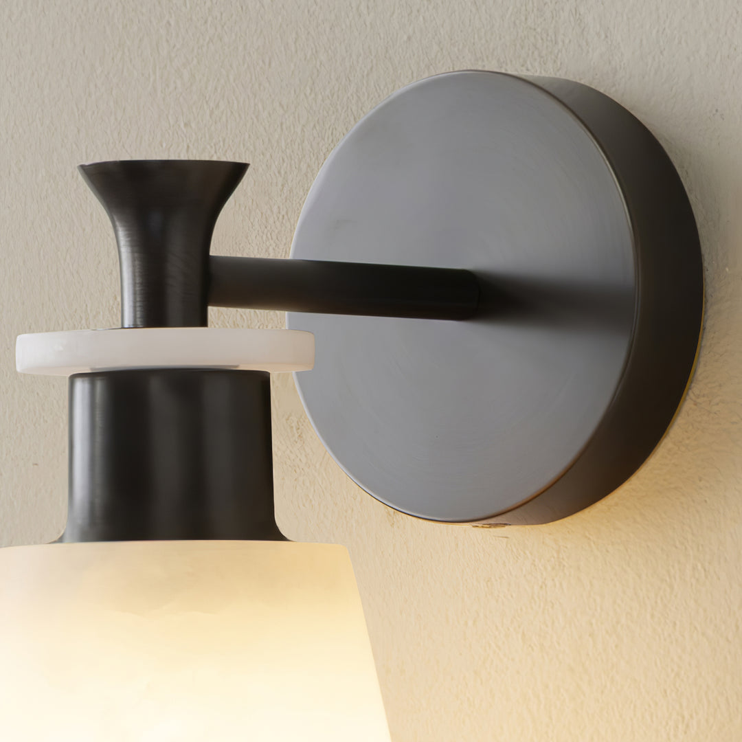 Jade Modern Tapered Alabaster Wall Light Living Room Bedroom