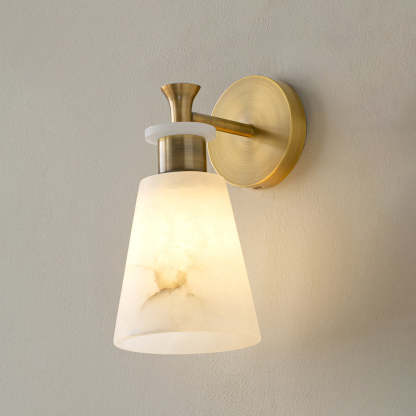 Jade Modern Tapered Alabaster Wall Light Living Room Bedroom
