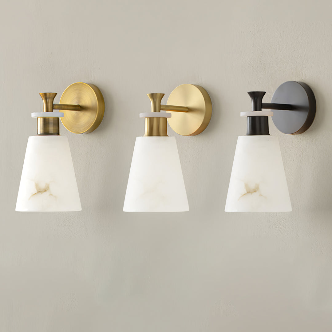 Jade Modern Tapered Alabaster Wall Light Living Room Bedroom