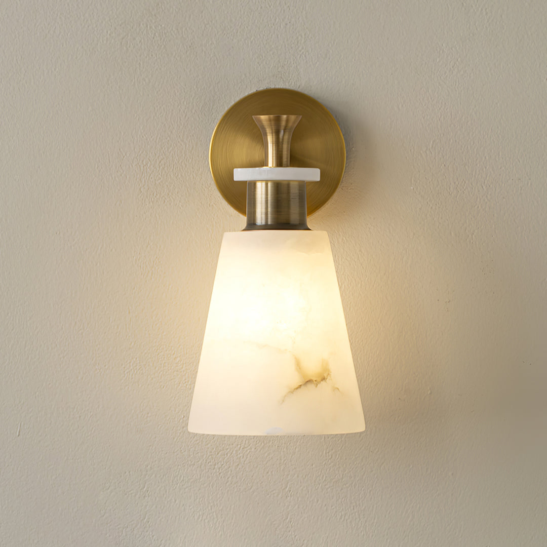 Jade Modern Tapered Alabaster Wall Light Living Room Bedroom