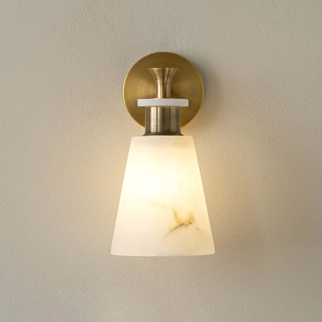 Jade Modern Tapered Alabaster Wall Light Living Room Bedroom