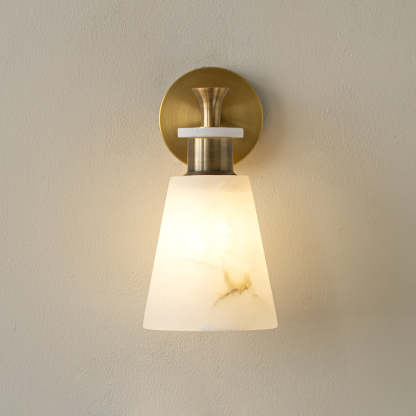 Jade Modern Tapered Alabaster Wall Light Living Room Bedroom