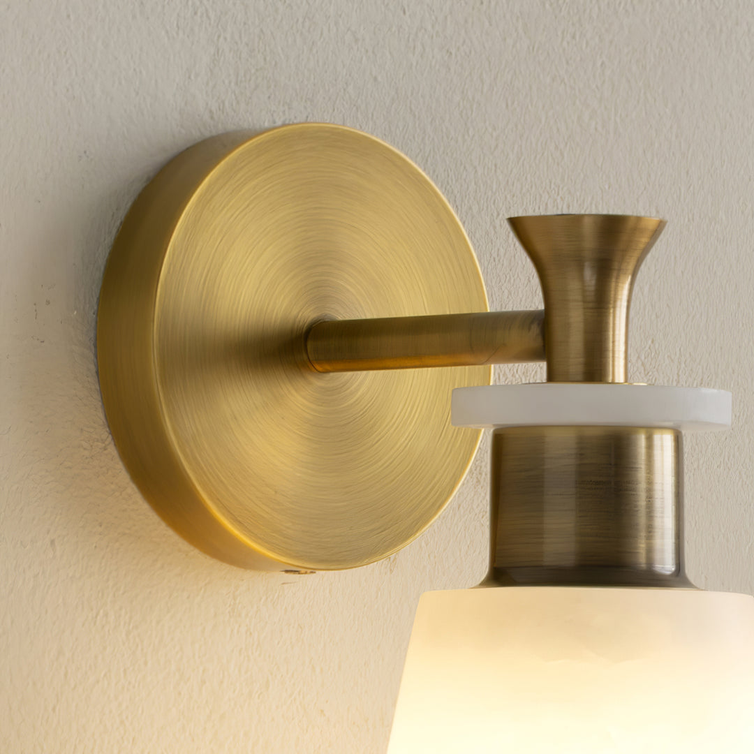 Jade Modern Tapered Alabaster Wall Light Living Room Bedroom