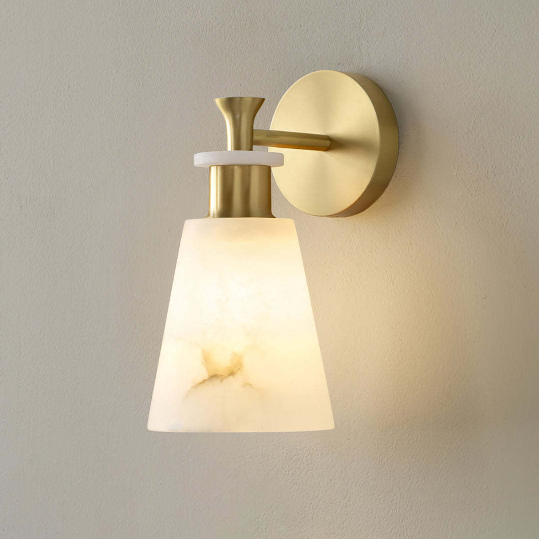Jade Modern Tapered Alabaster Wall Light Living Room Bedroom