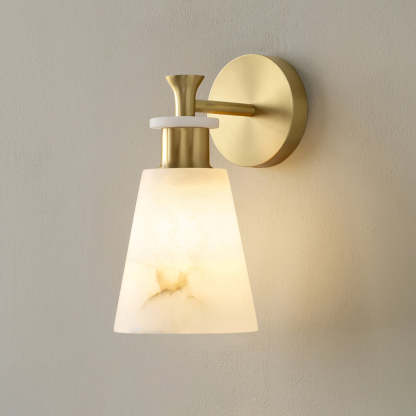 Jade Modern Tapered Alabaster Wall Light Living Room Bedroom