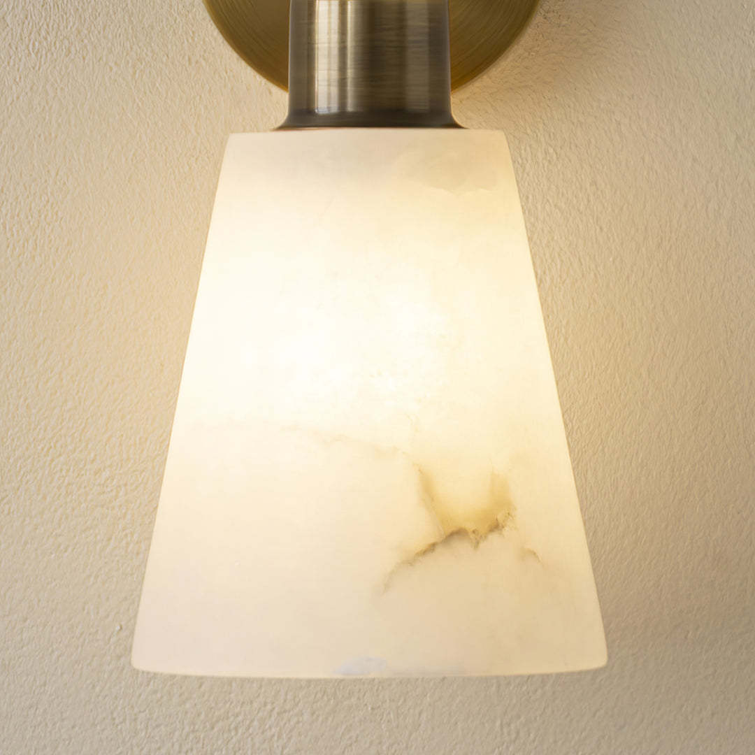 Jade Modern Tapered Alabaster Wall Light Living Room Bedroom