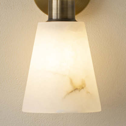 Jade Modern Tapered Alabaster Wall Light Living Room Bedroom