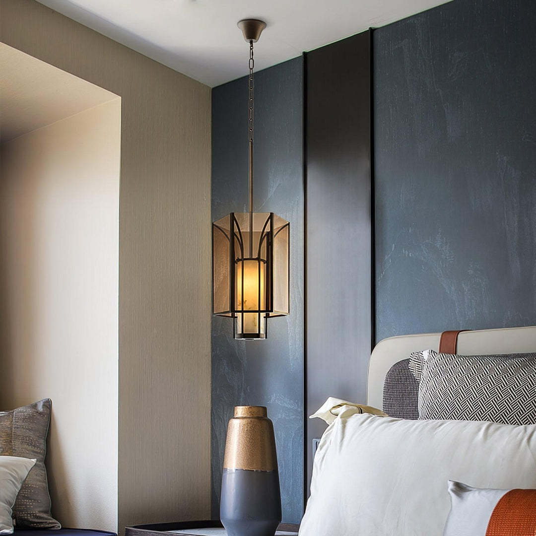 Pendant Light Vintage Alabaster Glass Bedroom Dining Room | Las Sola