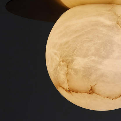 Jade Alabaster Spherical Brass Modern Pendant Light Dining Room