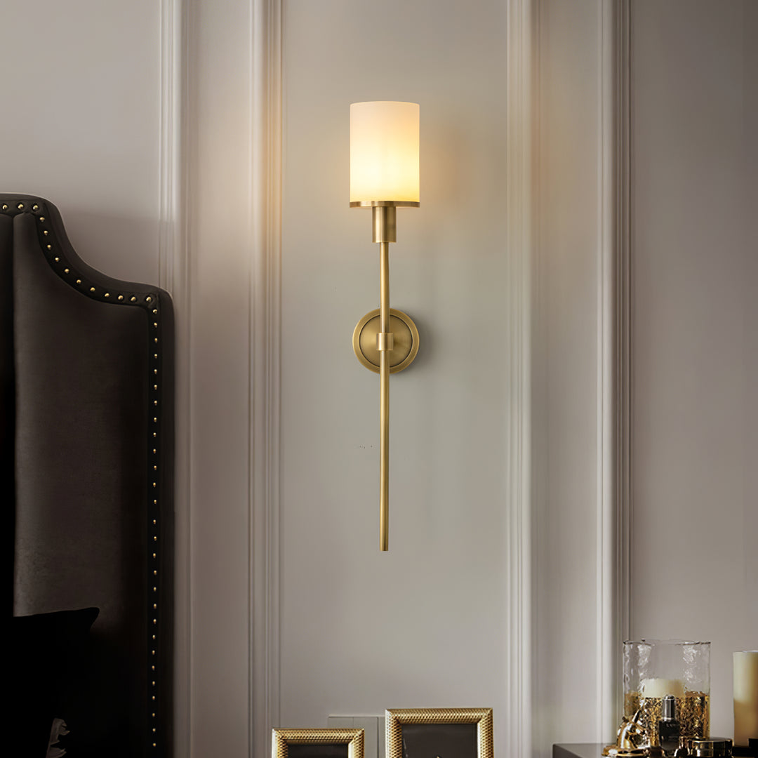 Jade Tracie Classic Metal Alabaster Wall Light Living Room Bedroom
