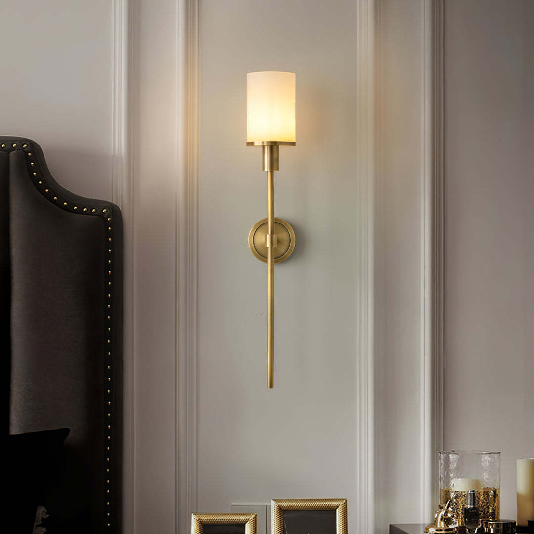 Jade Tracie Classic Metal Alabaster Wall Light Living Room Bedroom