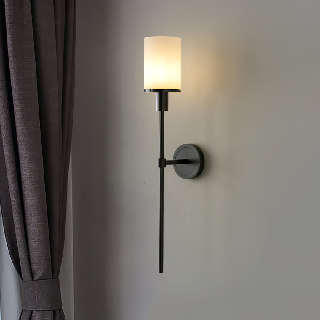 Jade Tracie Classic Metal Alabaster Wall Light Living Room Bedroom