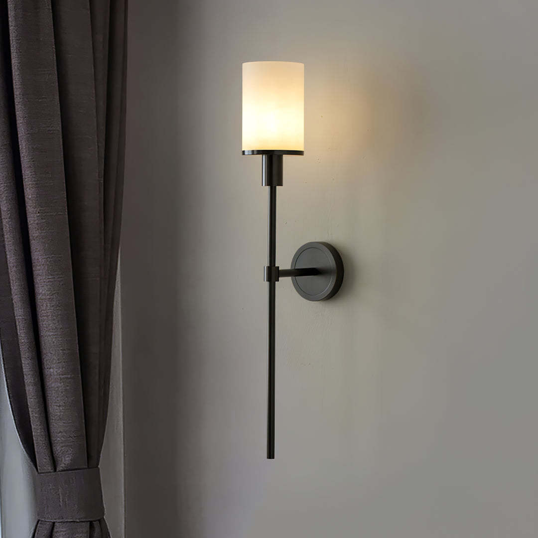 Jade Tracie Classic Metal Alabaster Wall Light Living Room Bedroom