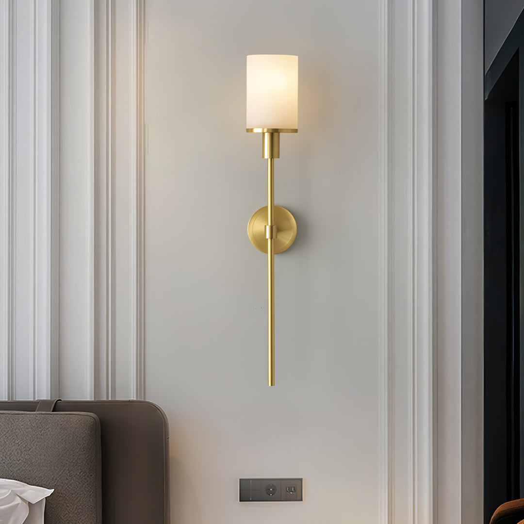 Jade Tracie Classic Metal Alabaster Wall Light Living Room Bedroom
